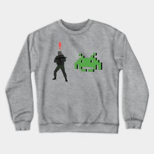 Metal Gear Solid Enemy Soldier Alert Space Invaders Crewneck Sweatshirt